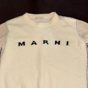 Marni Ivory and Black Crewneck Sweater